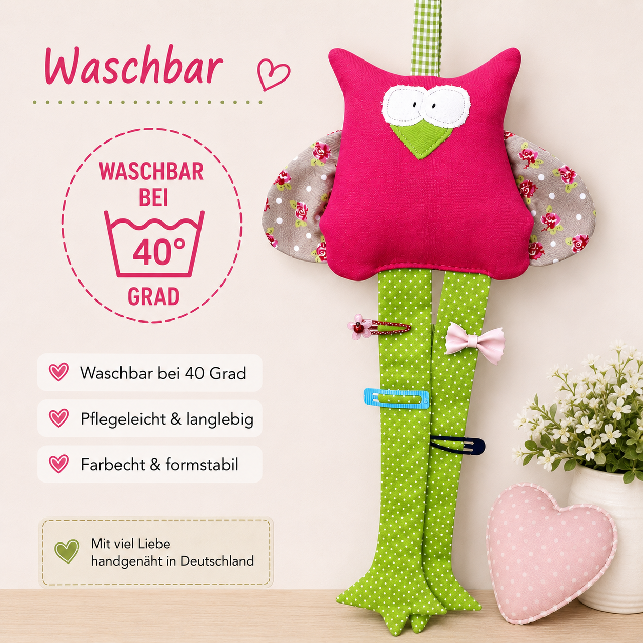 Haarspangenhalter Eule | Geschenk zum Schulanfang | Praktische Geschenke für Mädchen