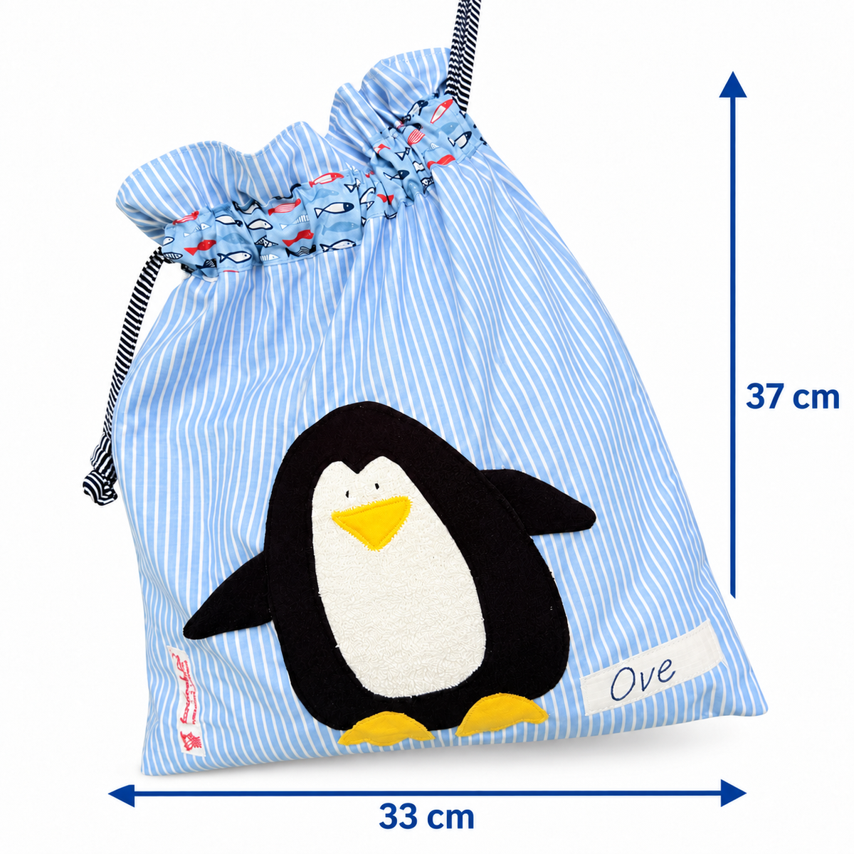 Personalisierte Nasstasche für Jungen – Pinguin