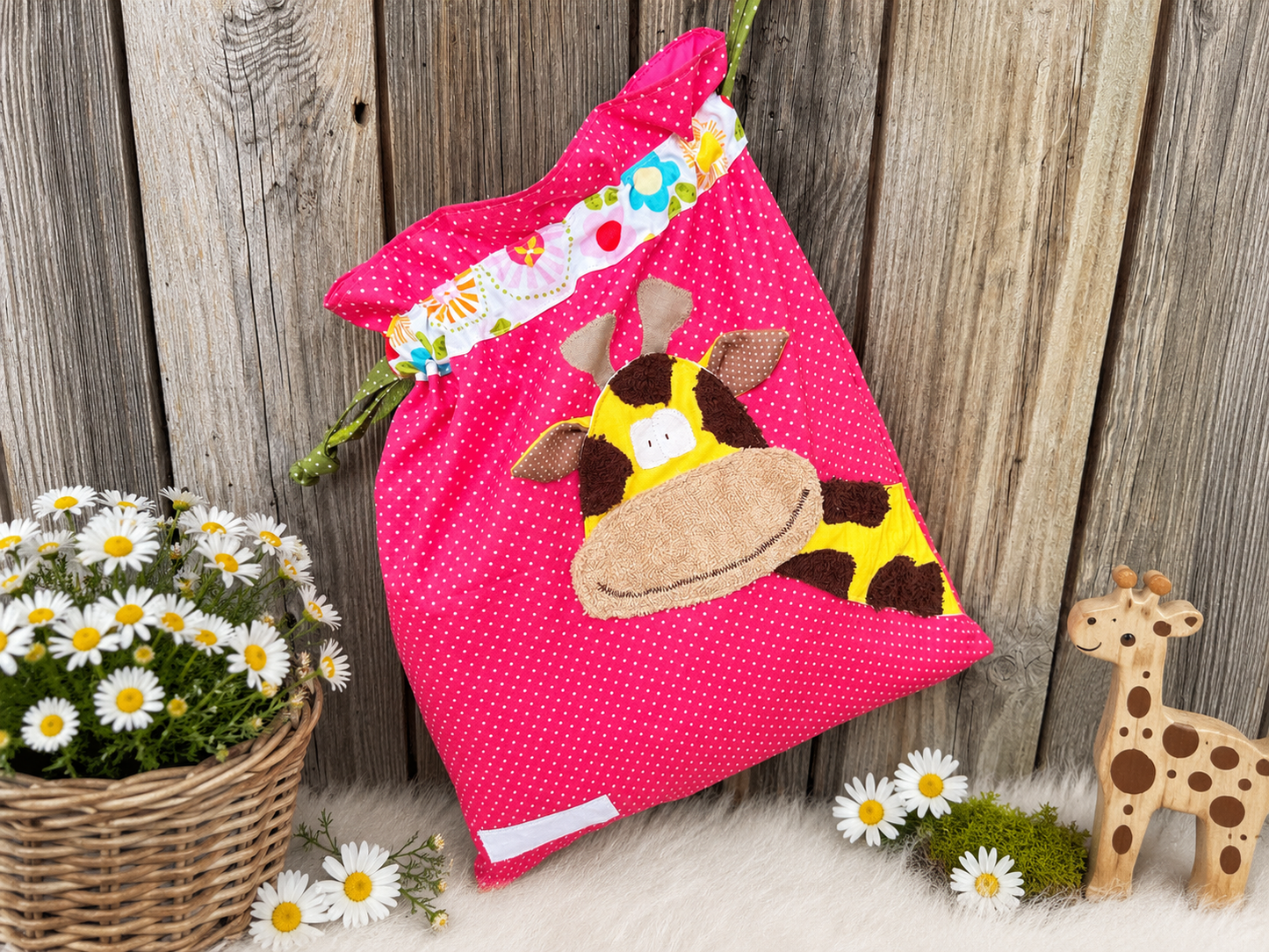 Wetbag Pink mit Giraffe – Nasstasche für Kindergarten & unterwegs