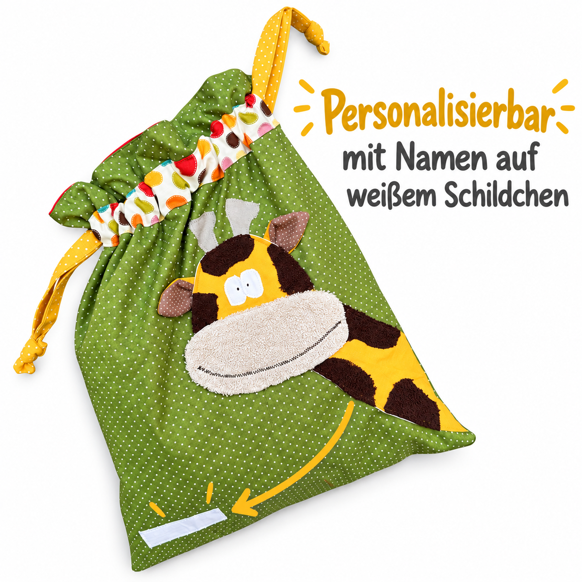 Wetbag Giraffe mit Namen – Nasstasche für Kinder