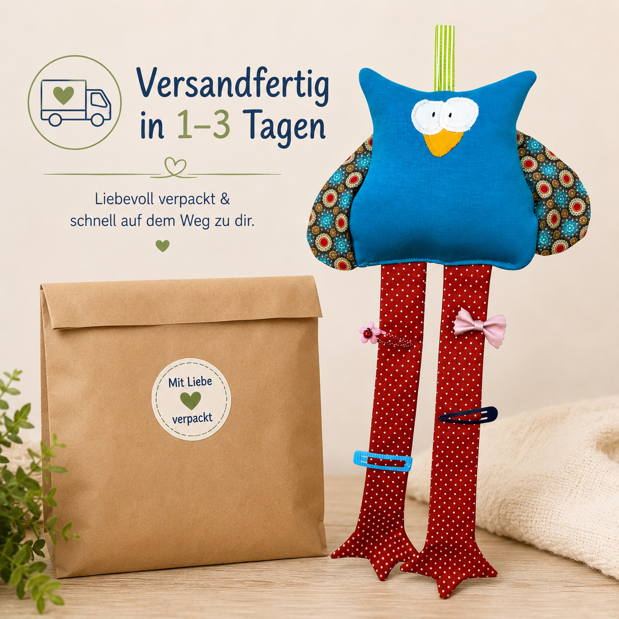 Haarspangenhalter Eule – Handmade & dekorativ für Kinderzimmer