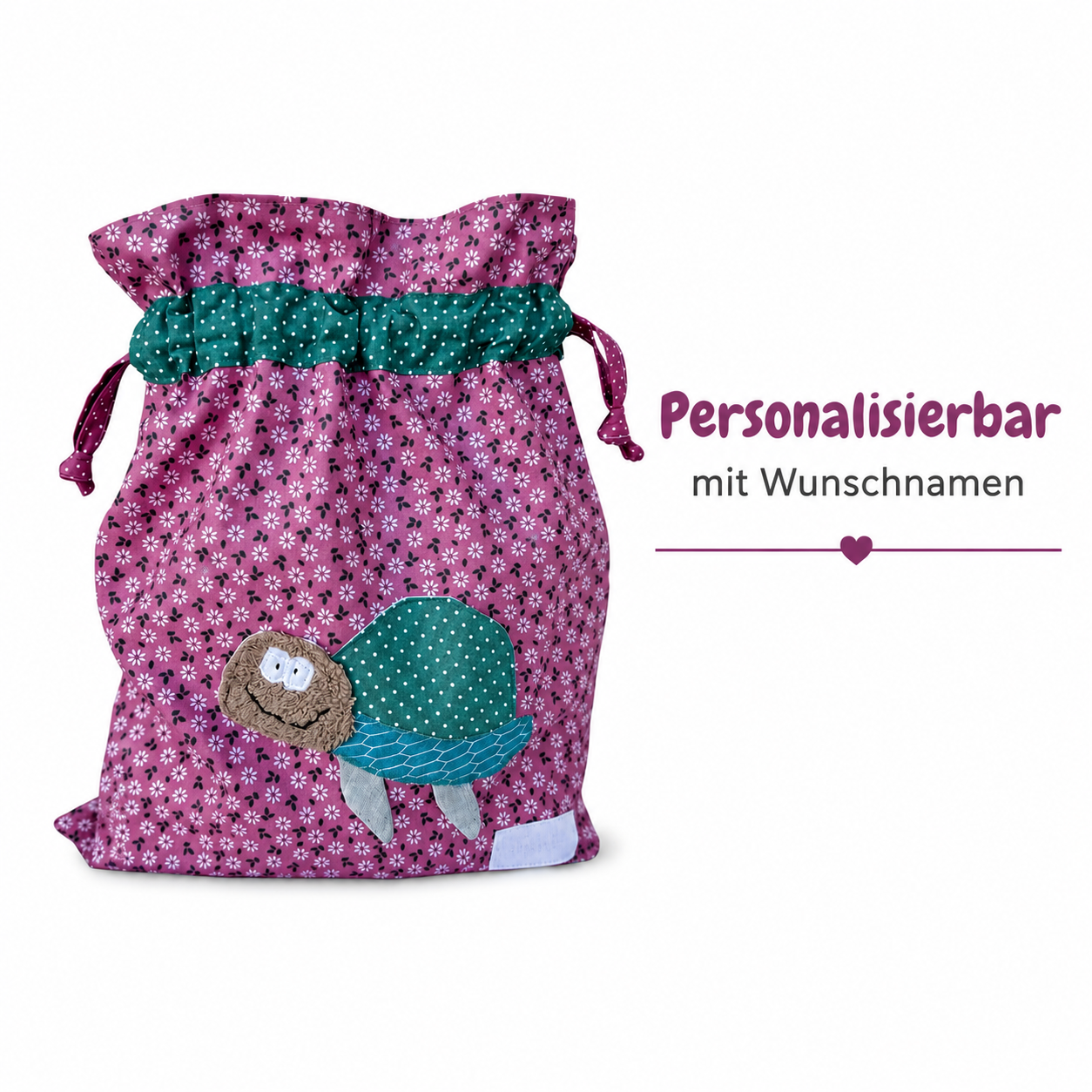 Wetbag Schildkröte personalisiert | Nasstasche für Kinder | Geschenk für Mädchen