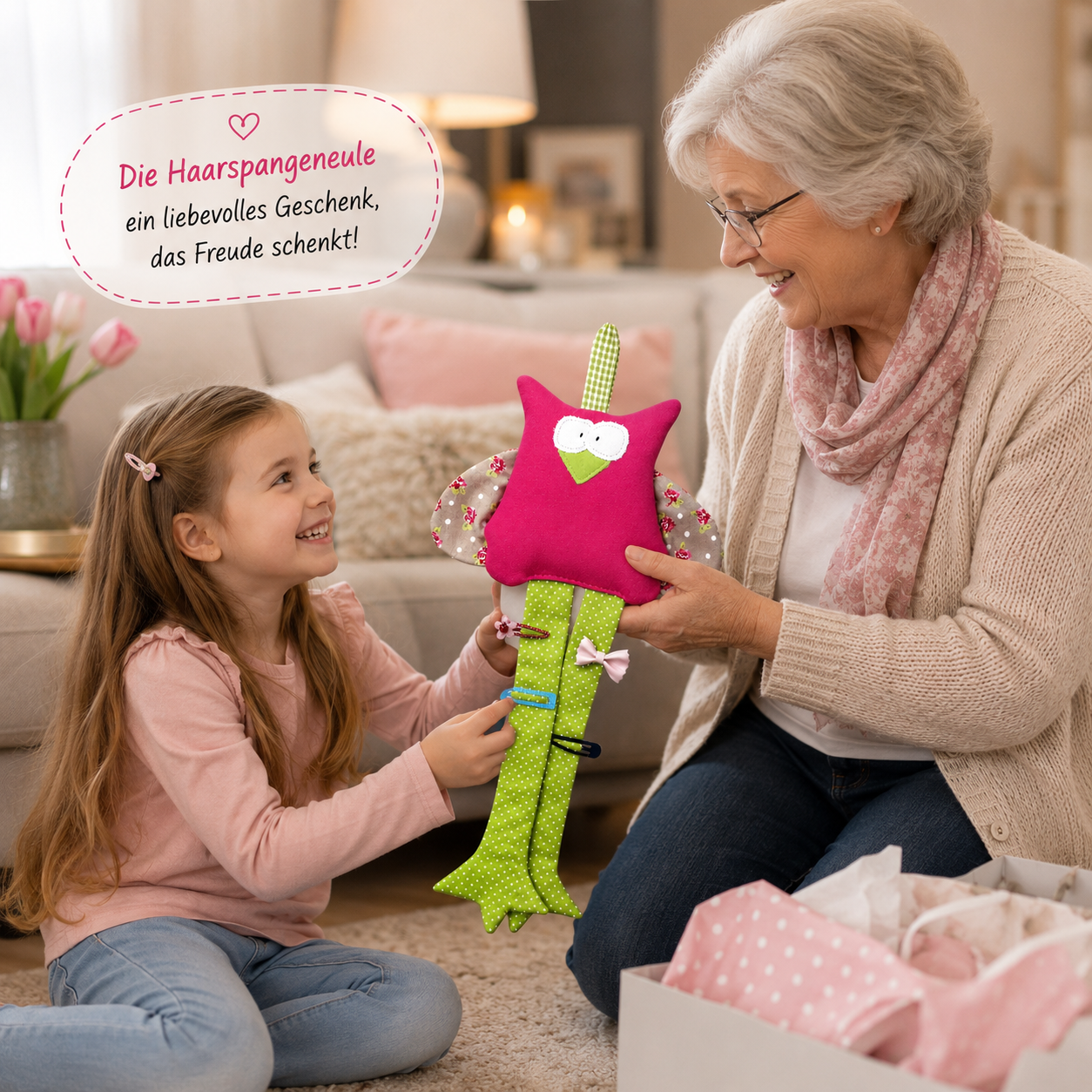 Haarspangenhalter Eule | Geschenk zum Schulanfang | Praktische Geschenke für Mädchen