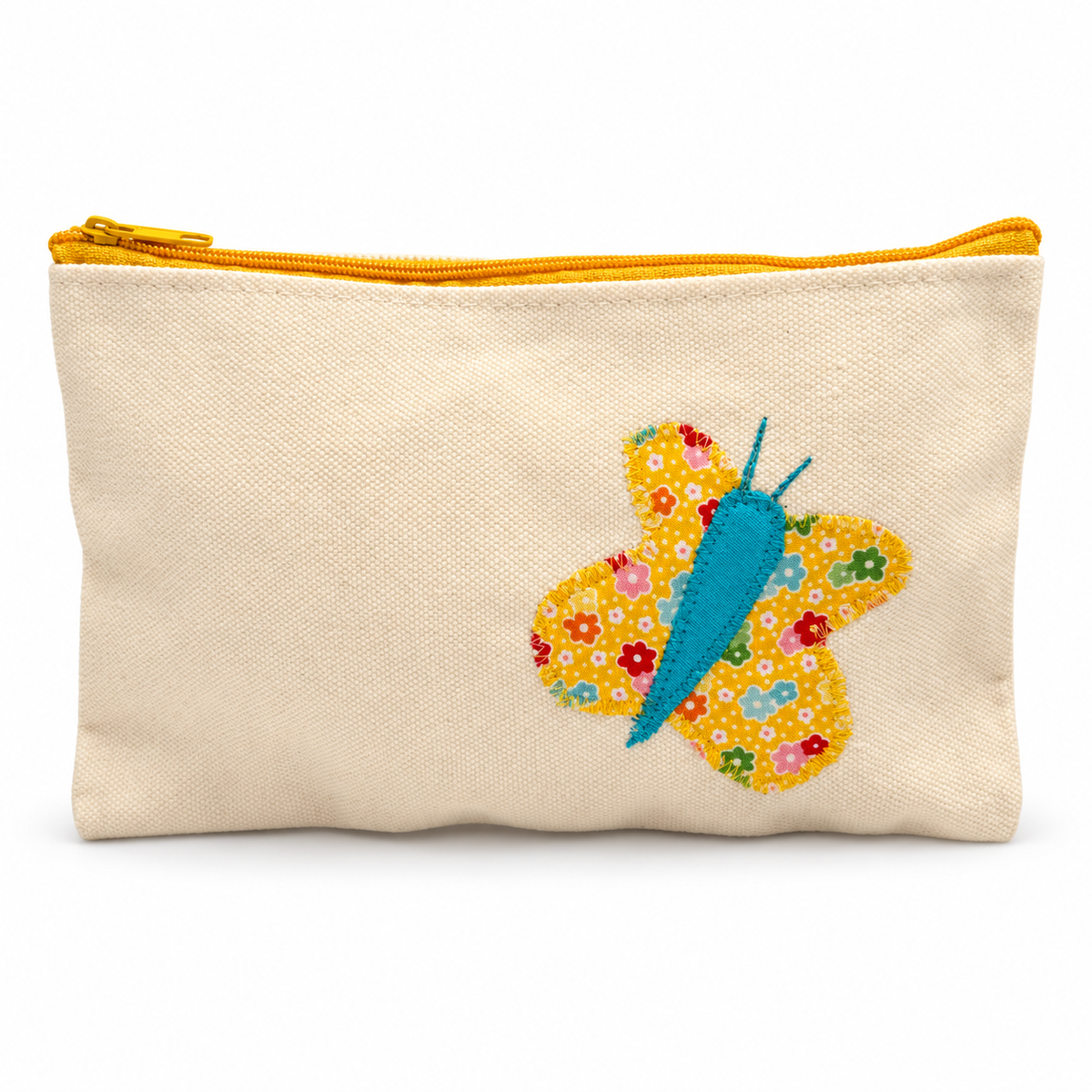Kosmetiktasche mit Schmetterling aus Baumwolle – 21 × 12 cm