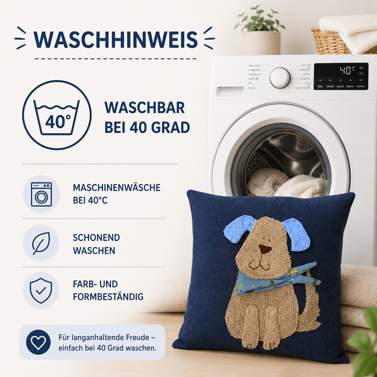 Reisekissen Hund 30x30 cm – Kuschelkissen für Auto, Urlaub & Kinderwagen