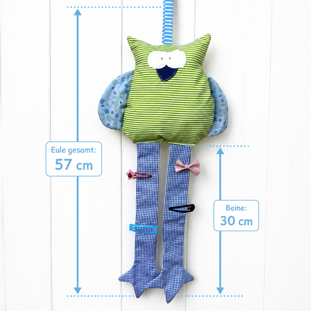 Haarspangenhalter Eule grün – Handmade & dekorativ für Kinderzimmer