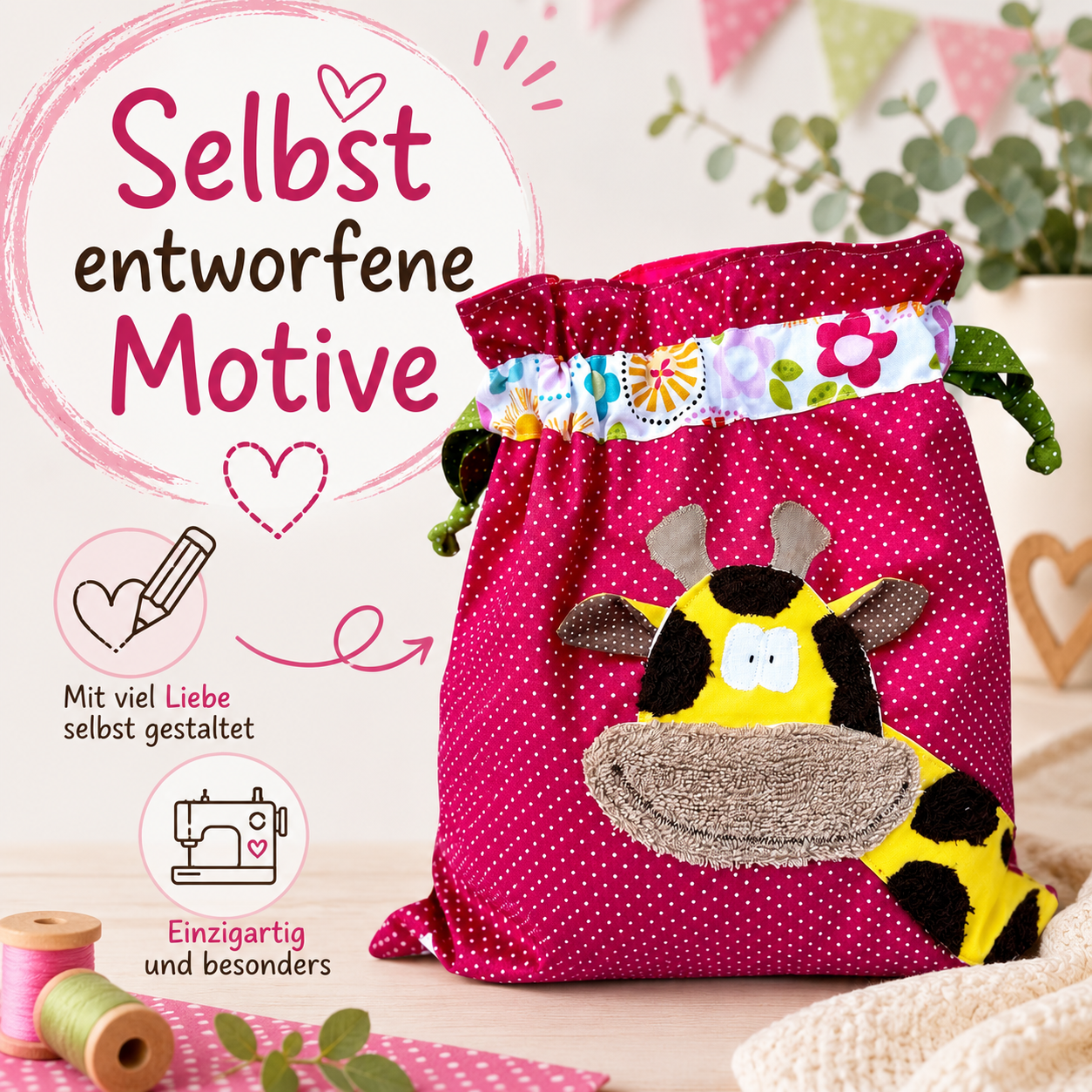 Wetbag Pink mit Giraffe – Nasstasche für Kindergarten & unterwegs