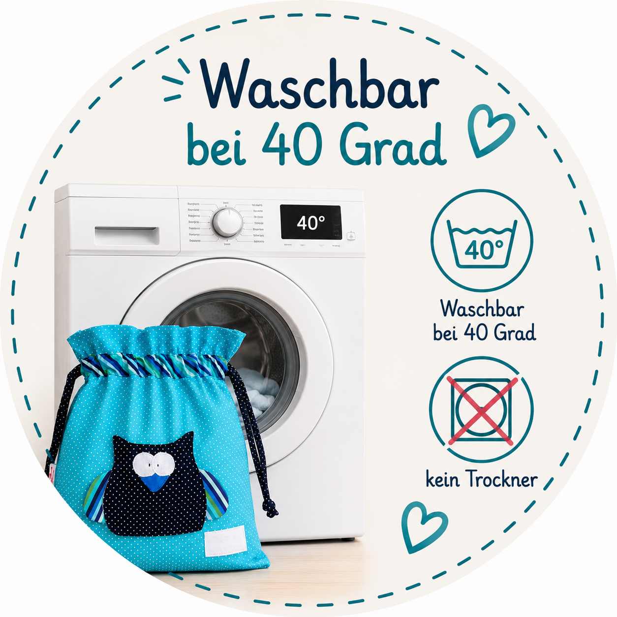 Wetbag Eule personalisiert – Wasserabweisende Nasstasche für Kita & Schwimmen