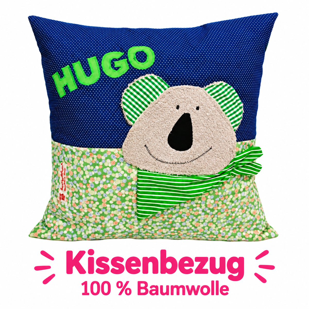 Koala Kissen mit Namen – personalisiertes Kinderkissen 40 × 40 cm