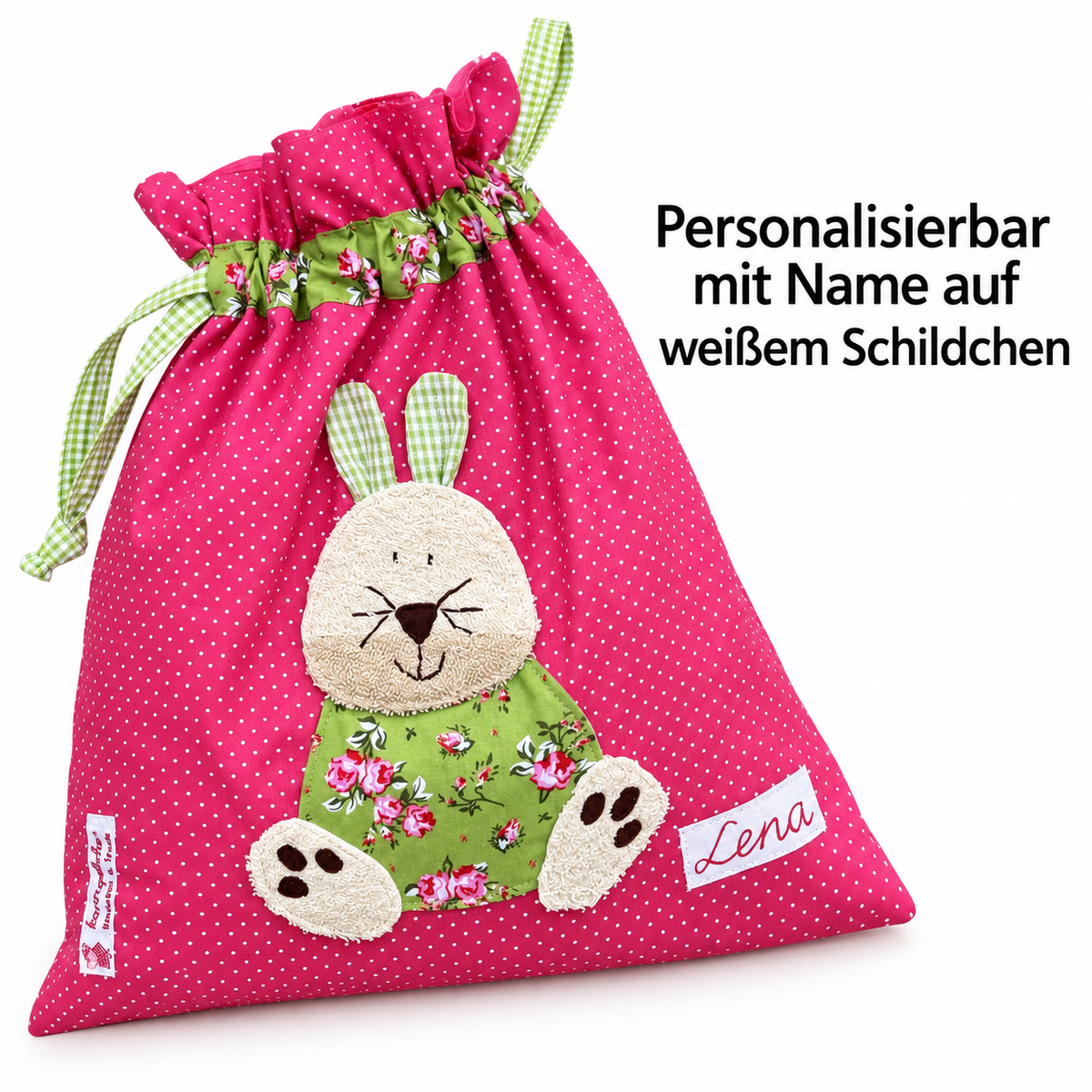 Personalisierter Wetbag Hase – Geschenk zur Geburt Mädchen