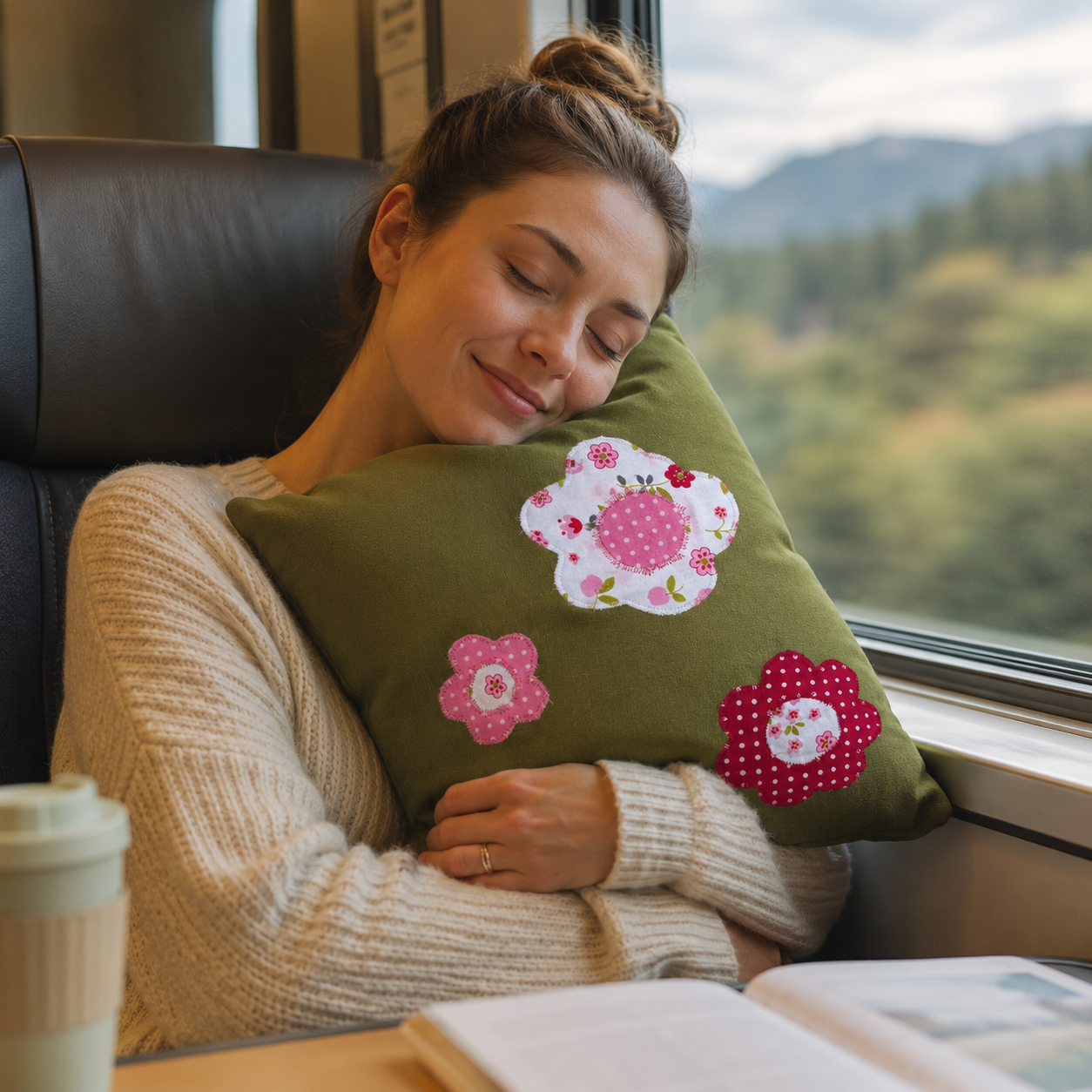 Reisekissen Blumenwiese für Kinder – Kuschelkissen 30x30 cm