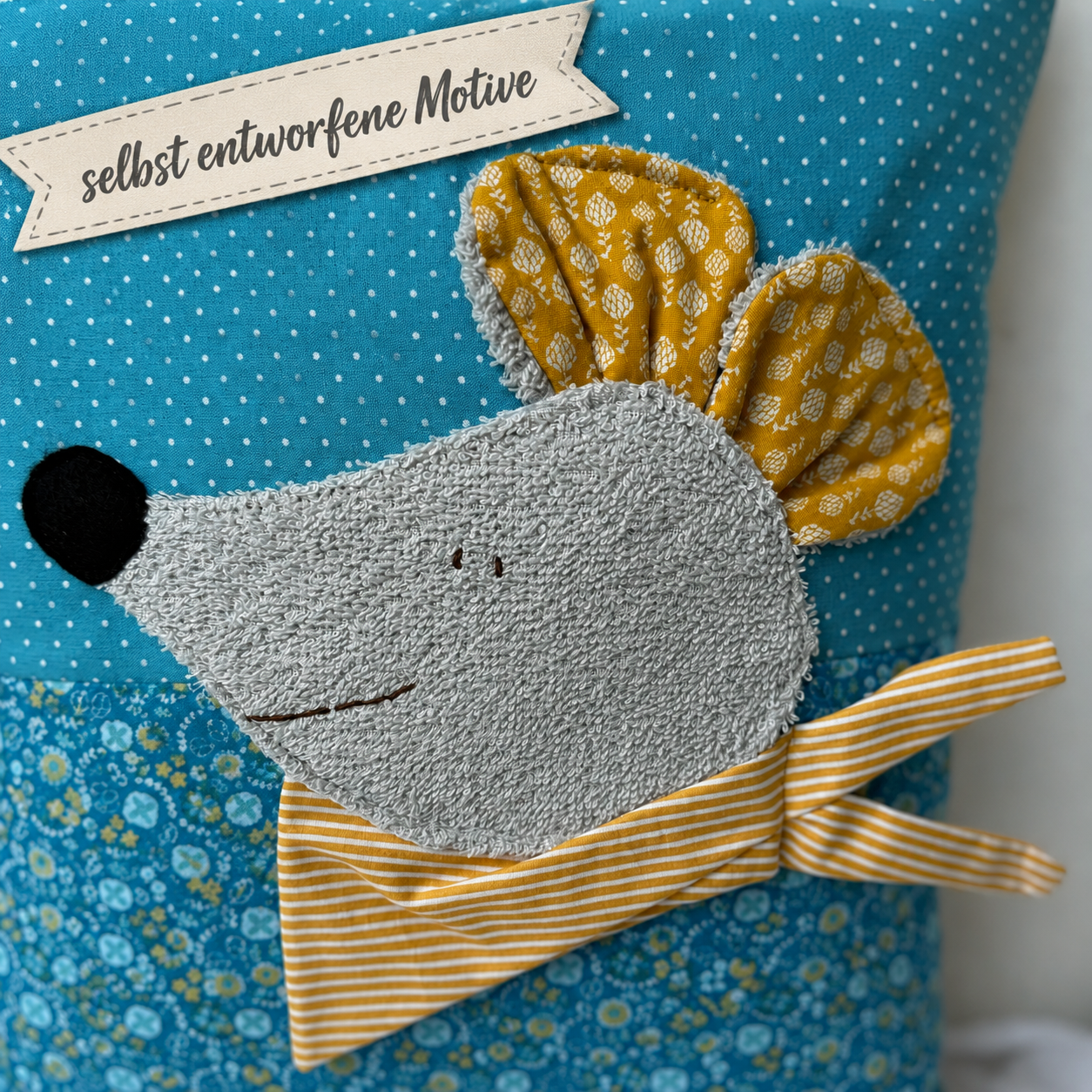Kinderkissen Maus personalisiert mit Namen – Kuschelkissen für Kinder