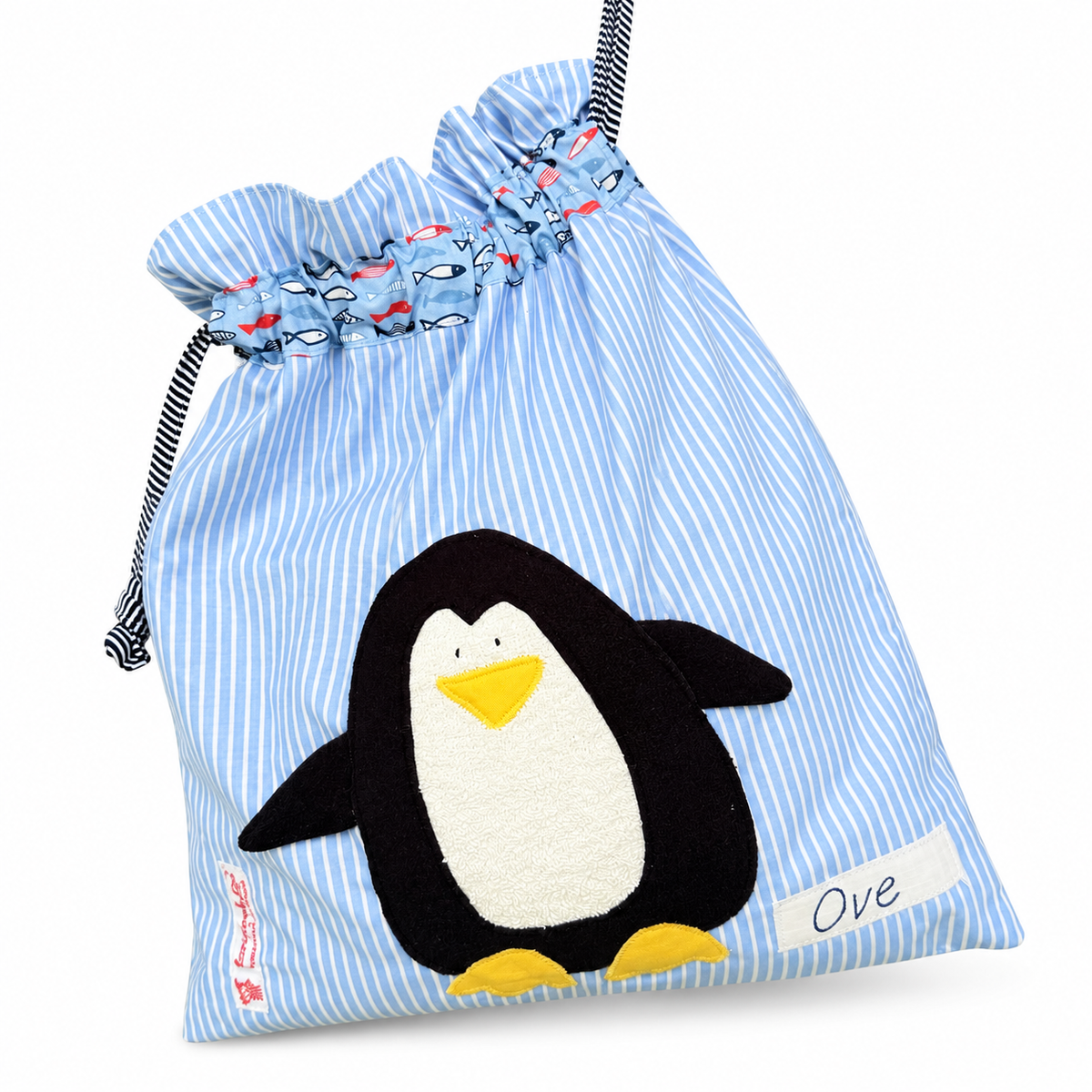 Personalisierte Nasstasche für Jungen – Pinguin