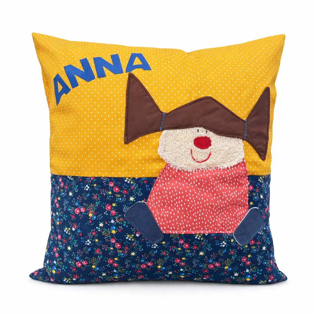 Kissen Mädchen personalisiert mit Namen - handgemachtes Kissen zur Geburt