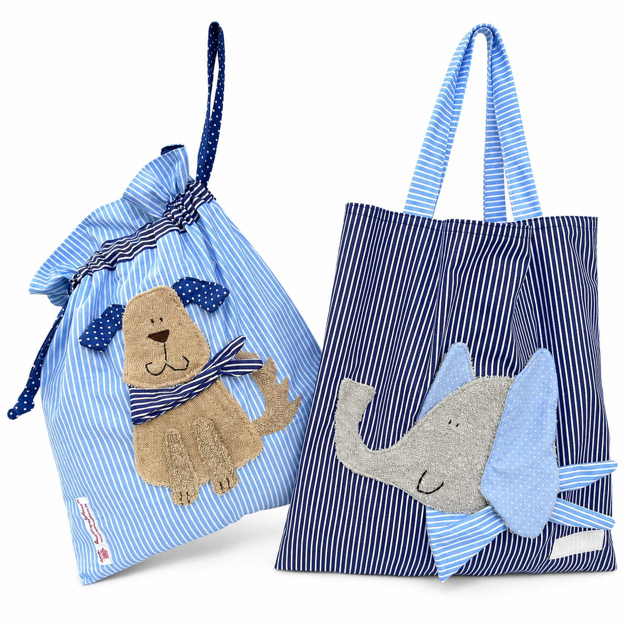 Kindergarten Set für Jungen mit Namen – Hund & Elefant
