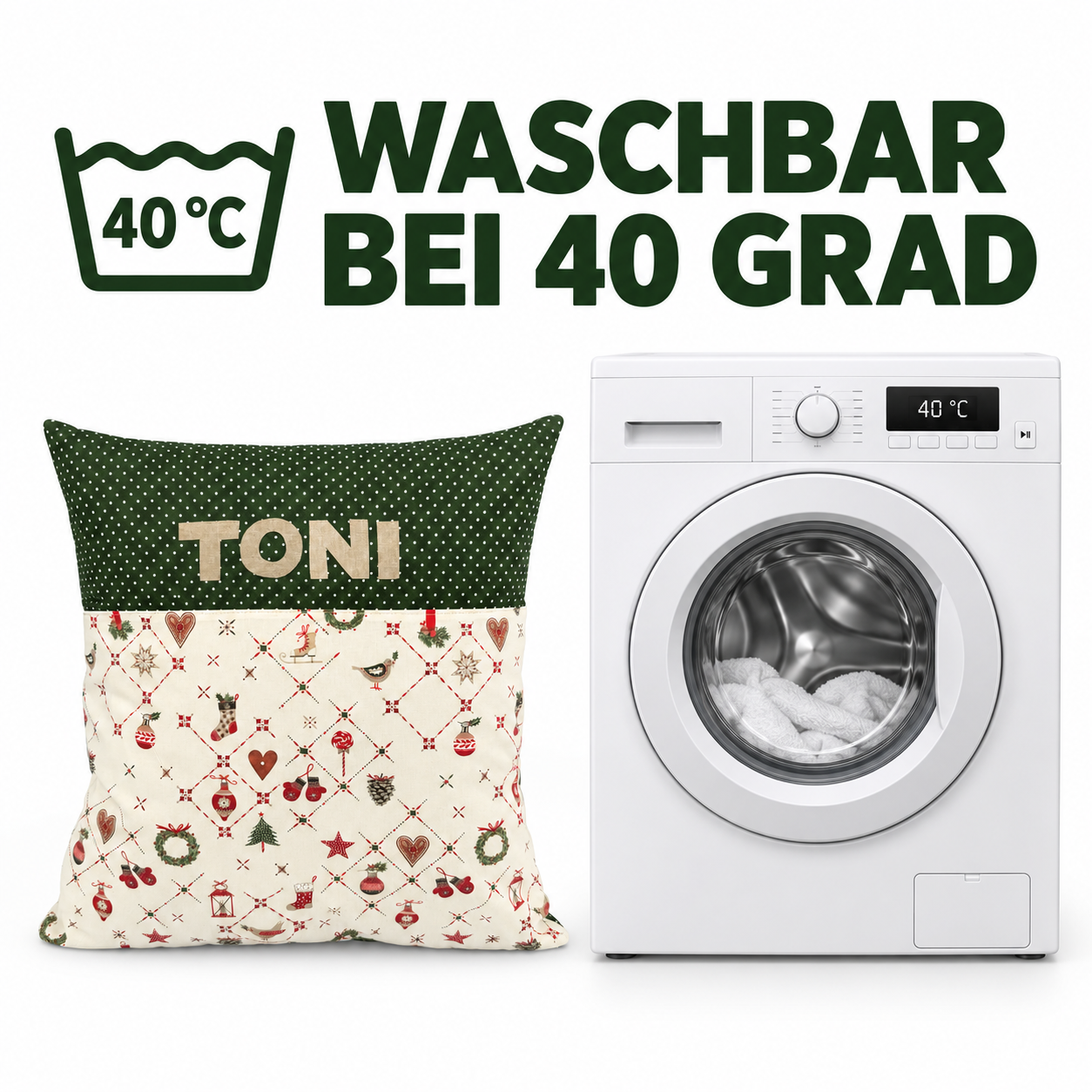 Personalisiertes Weihnachtskissen mit Wunschname
