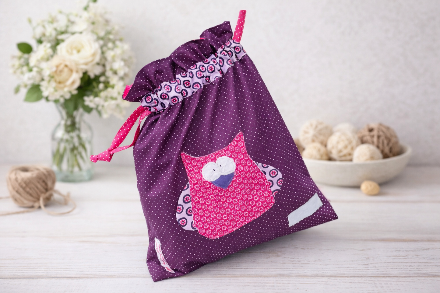 Wetbag Eule handgemacht | süße Kindertasche für Kita | Eulen Geschenke für Kinder | Wetbag für nasse Kleidung