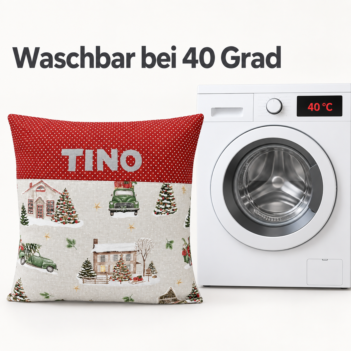 Personalisiertes Weihnachtskissen mit Namen