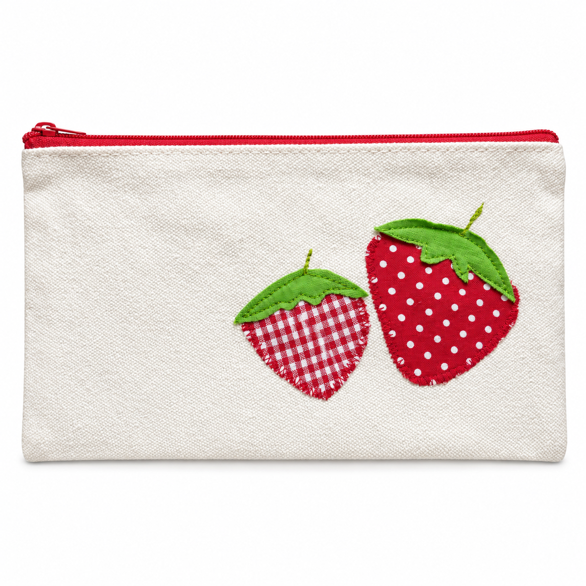 Kleine Kosmetiktasche mit Erdbeeren