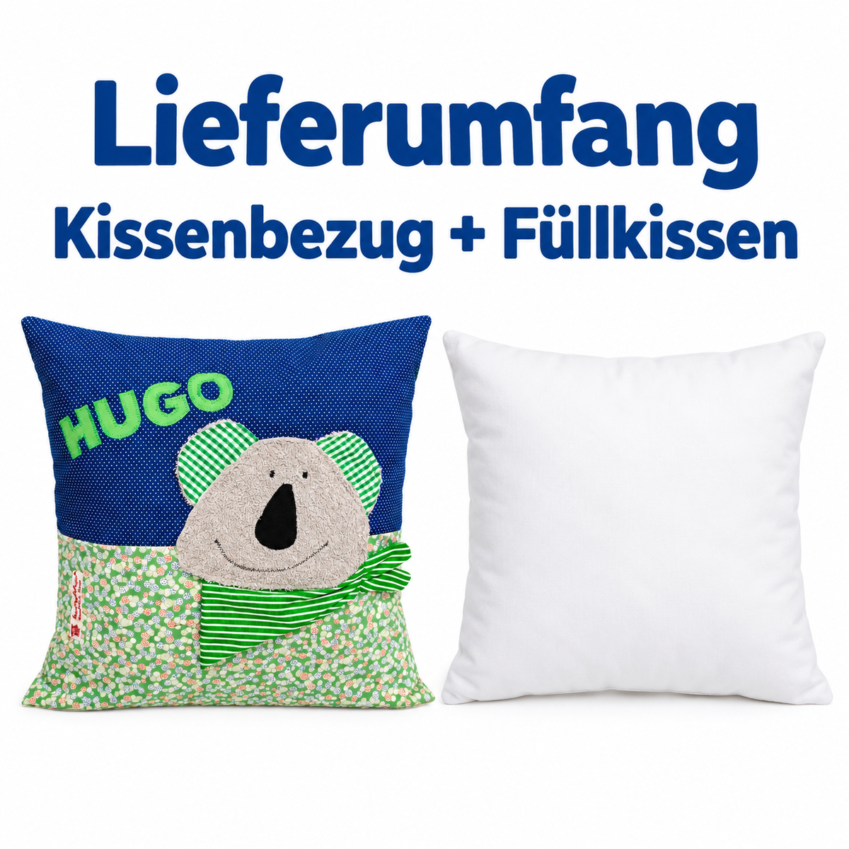 Koala Kissen mit Namen – personalisiertes Kinderkissen 40 × 40 cm