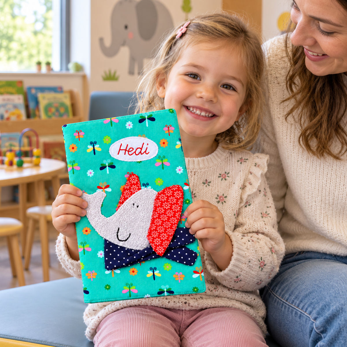 U-Heft-Hülle Elefant mit Innentasche
