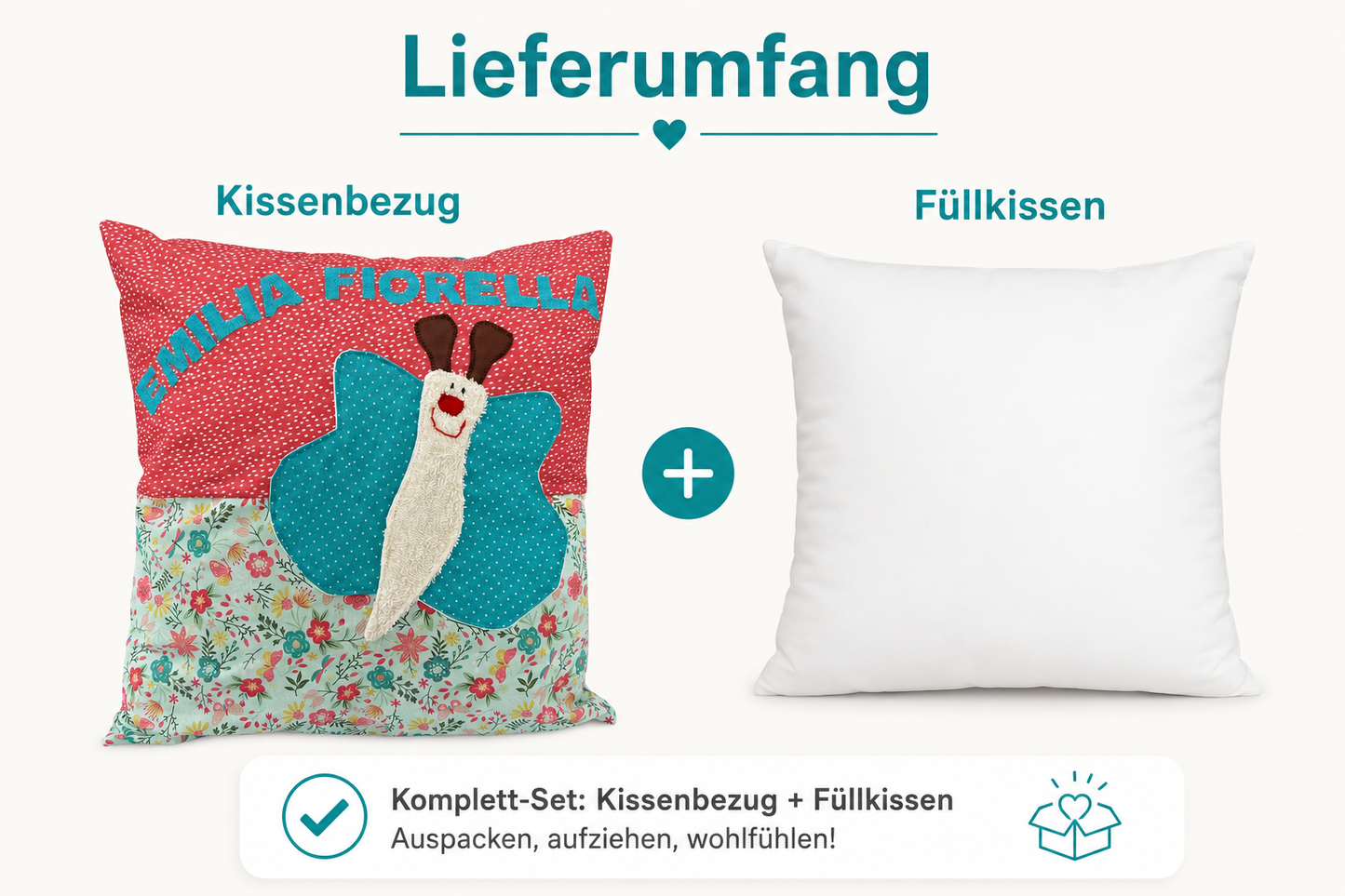 Kissen personalisiert mit Namen | Schmetterling Kinderkissen | Mädchenzimmer Deko
