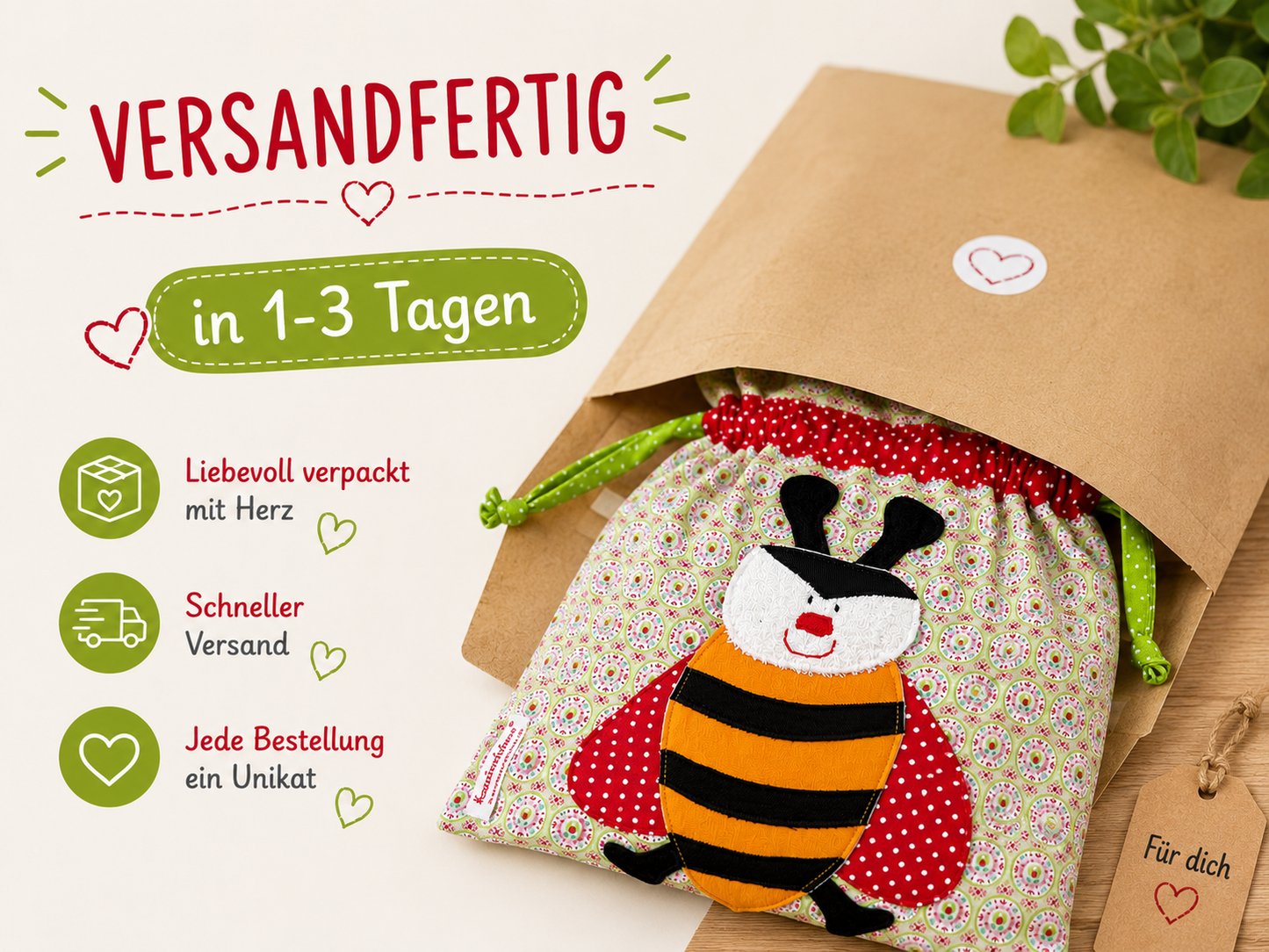Wetbag Mädchen Biene – Nasstasche für Kindergarten & Schwimmbad