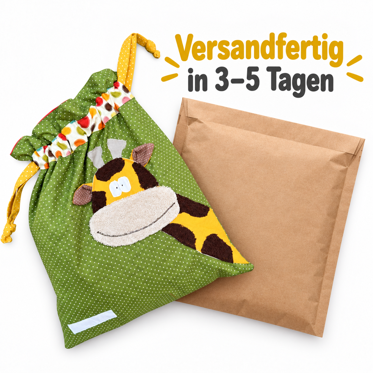 Wetbag Giraffe mit Namen – Nasstasche für Kinder