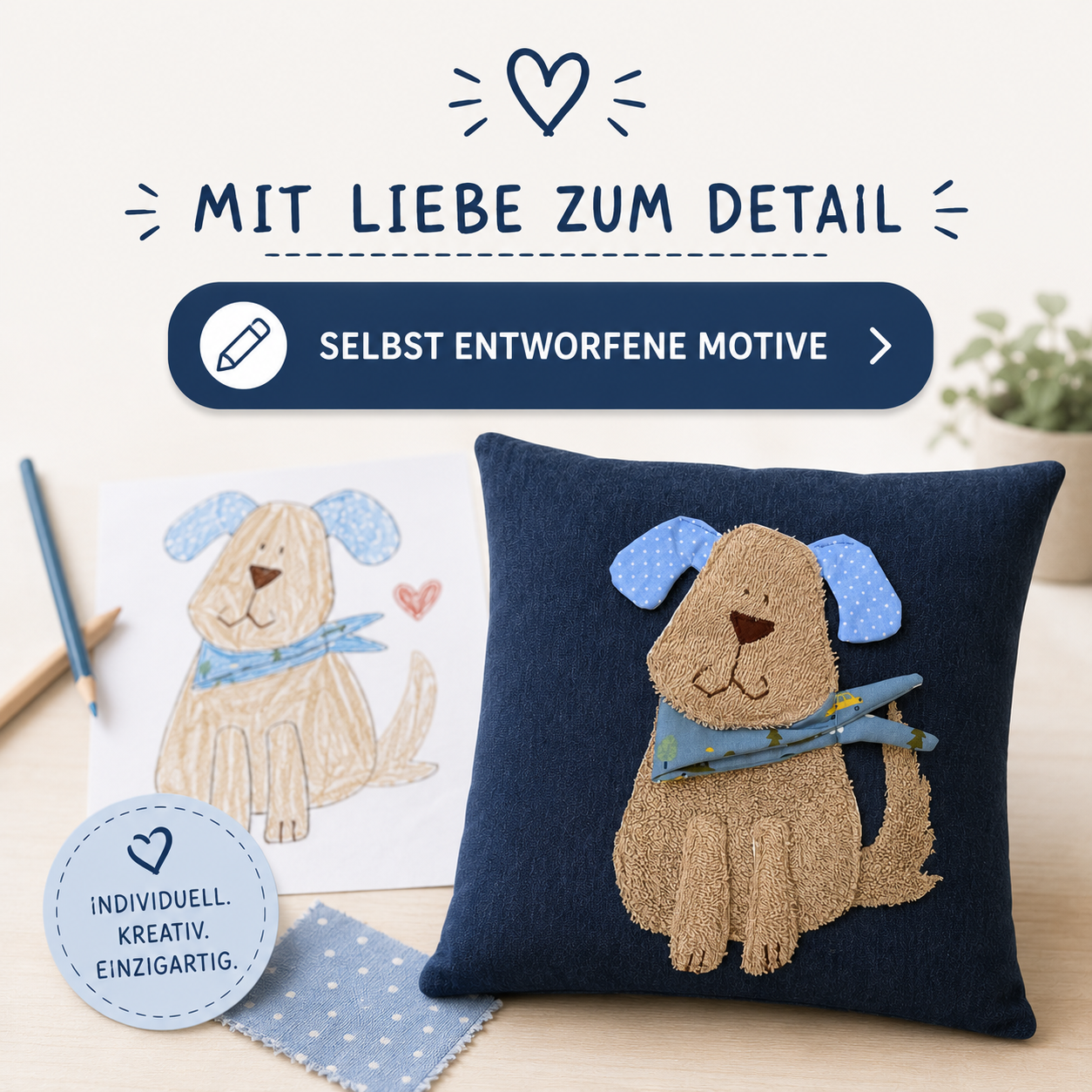 Reisekissen Hund 30x30 cm – Kuschelkissen für Auto, Urlaub & Kinderwagen