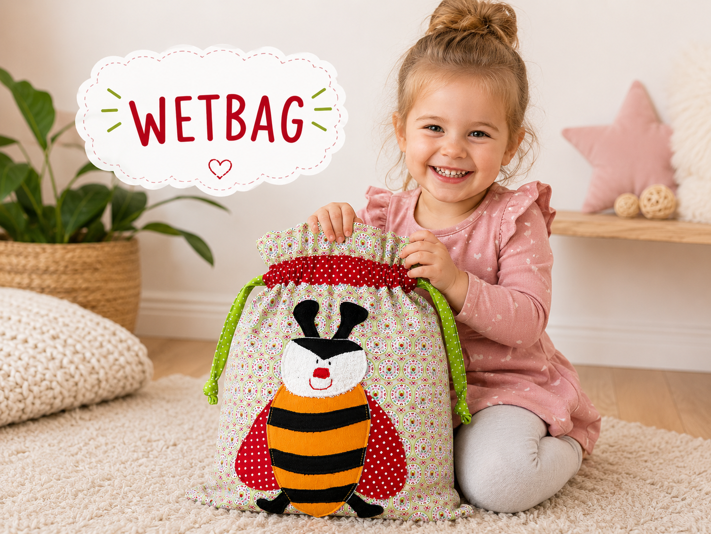 Wetbag Mädchen Biene – Nasstasche für Kindergarten & Schwimmbad