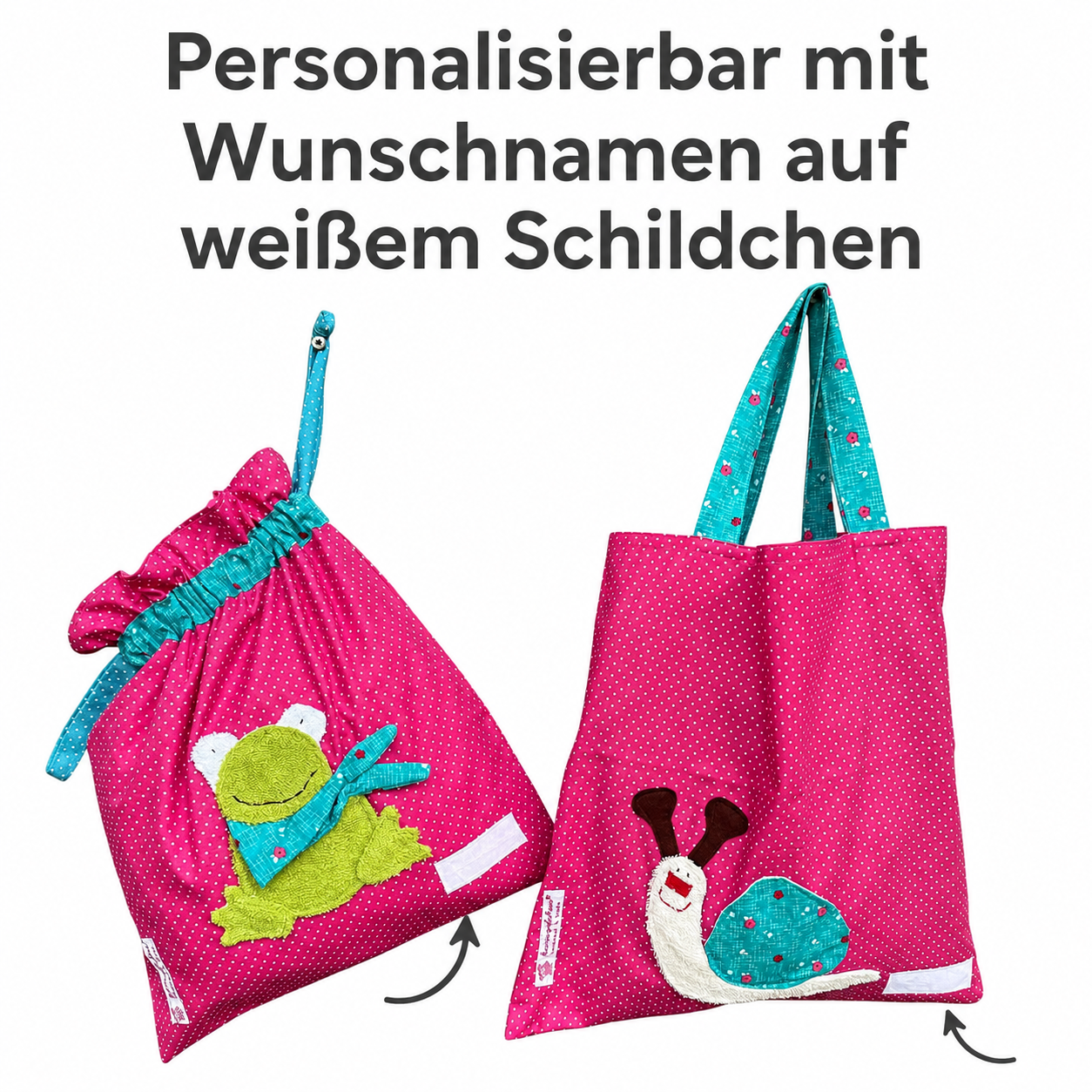 Kindergartenset Frosch & Schnecke – Wetbagset Mädchen in Pink