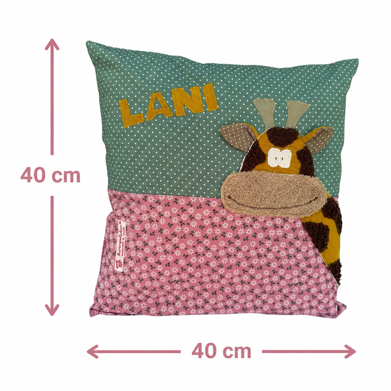Kissen personalisiert mit Namen Giraffe | Personalisierte Geschenke Baby | Besonderes Geschenk zur Geburt