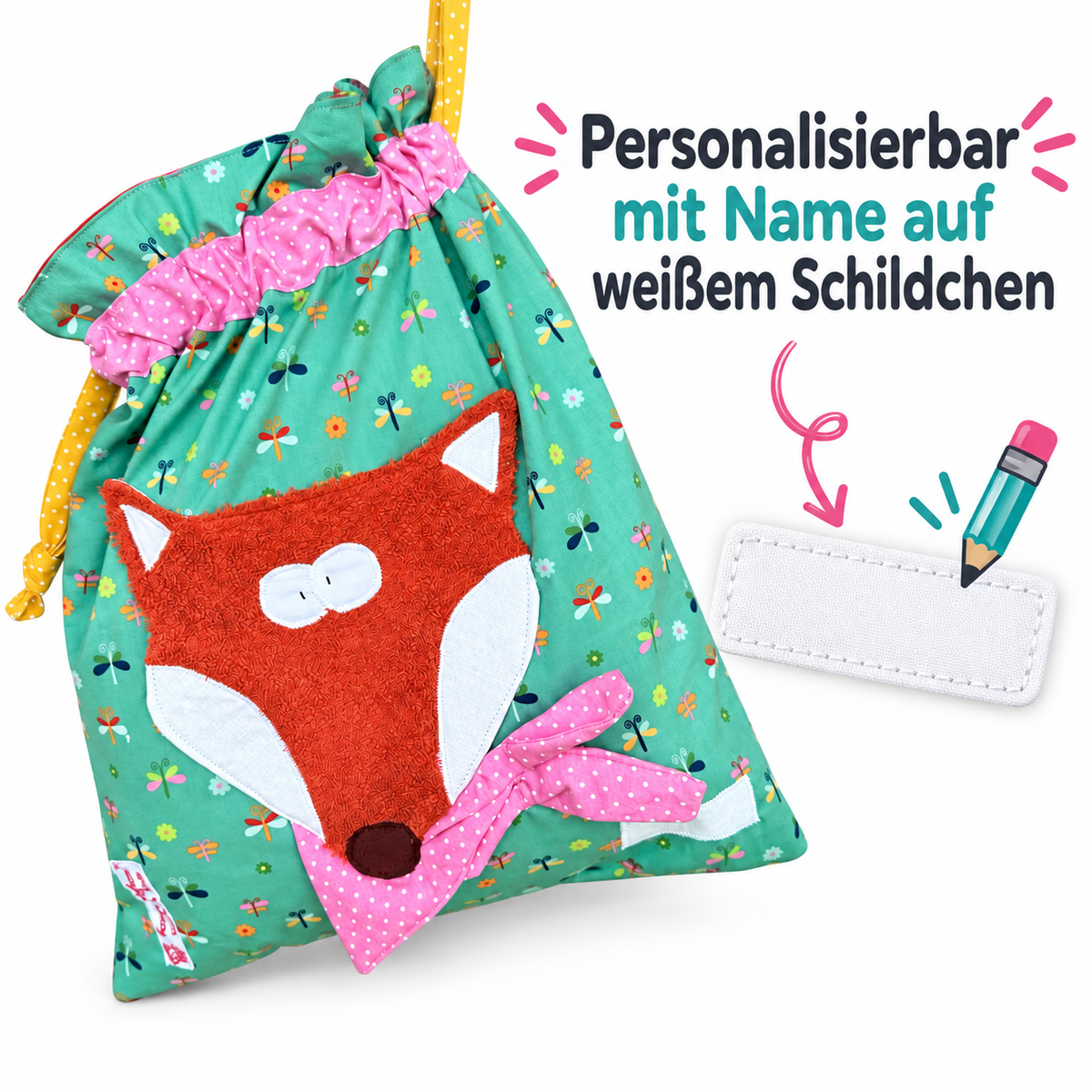 Wetbag für Stoffwindeln mit Fuchs – personalisierbar