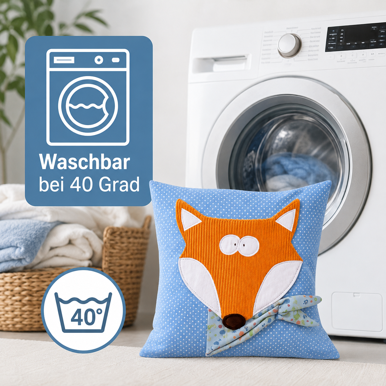 Reisekissen für Kinder – Kissen Fuchs 30x30 cm