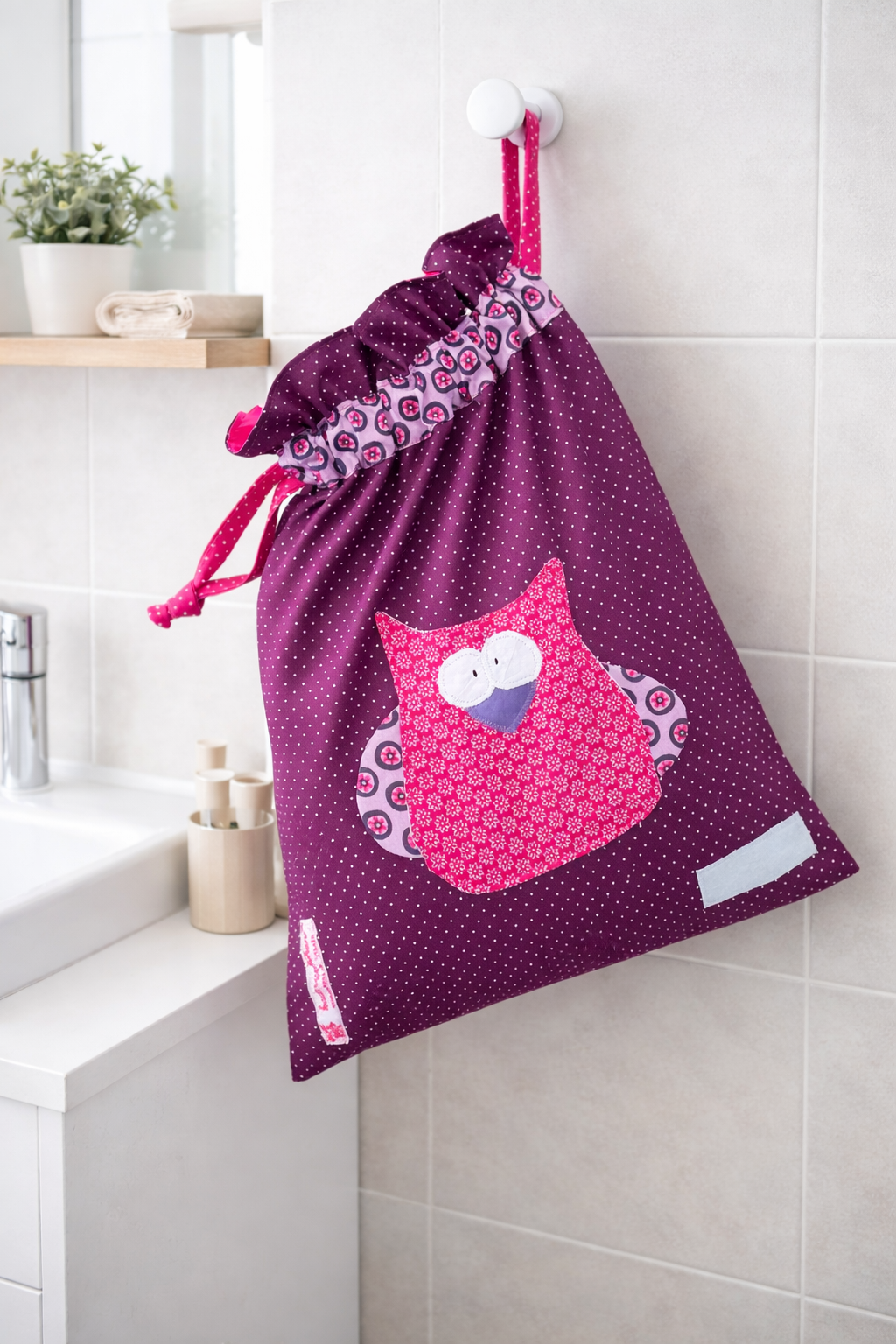 Wetbag Eule handgemacht | süße Kindertasche für Kita | Eulen Geschenke für Kinder | Wetbag für nasse Kleidung