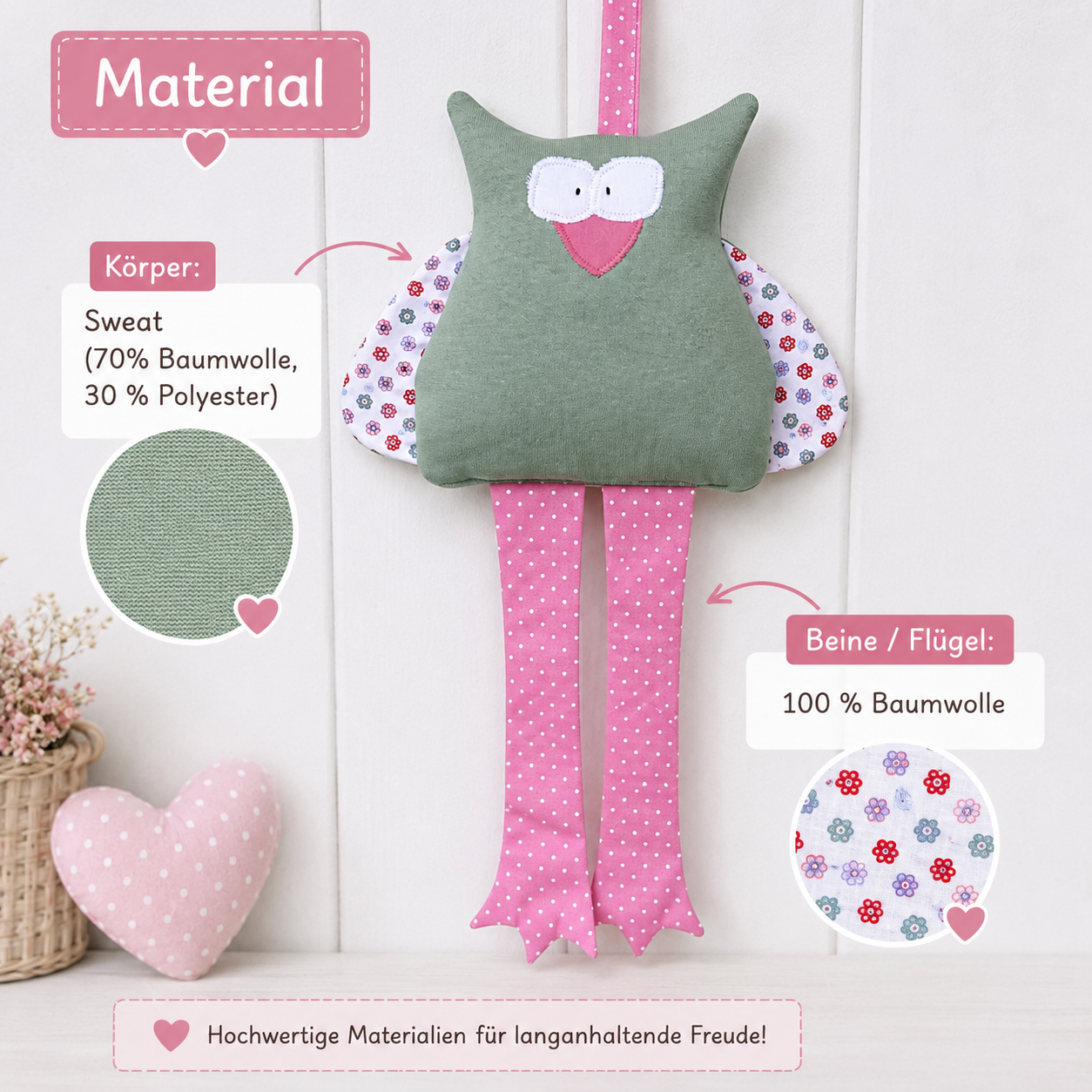 Haarspangenhalter Eule – Handmade & dekorativ für Kinderzimmer