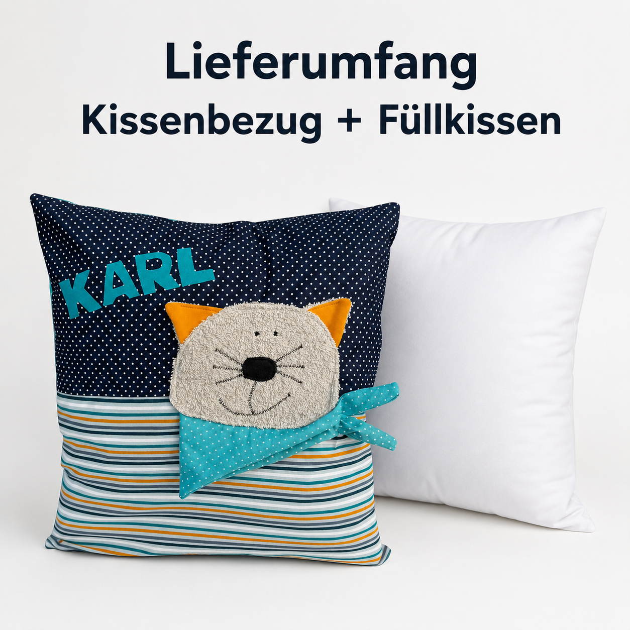 Personalisiertes Kissen Katze  – Kissen für Jungs