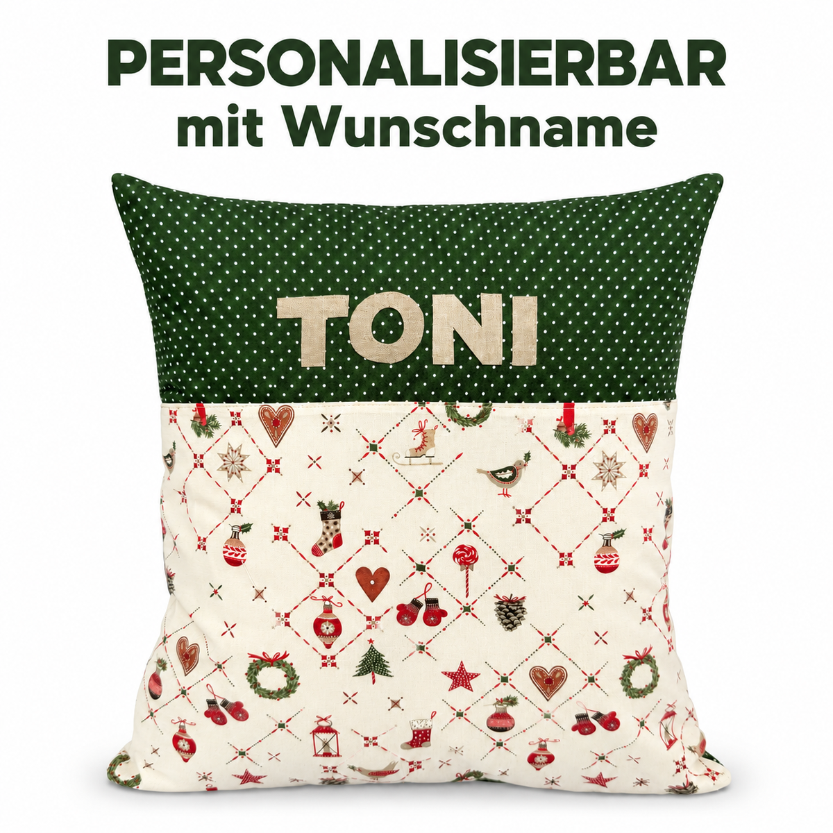 Personalisiertes Weihnachtskissen mit Wunschname