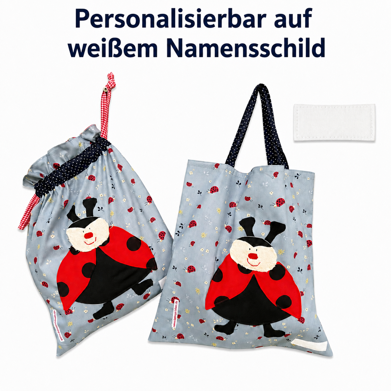 Wetbagset Mädchen Marienkäfer – Nasstasche & Garderobenbeutel personalisiert