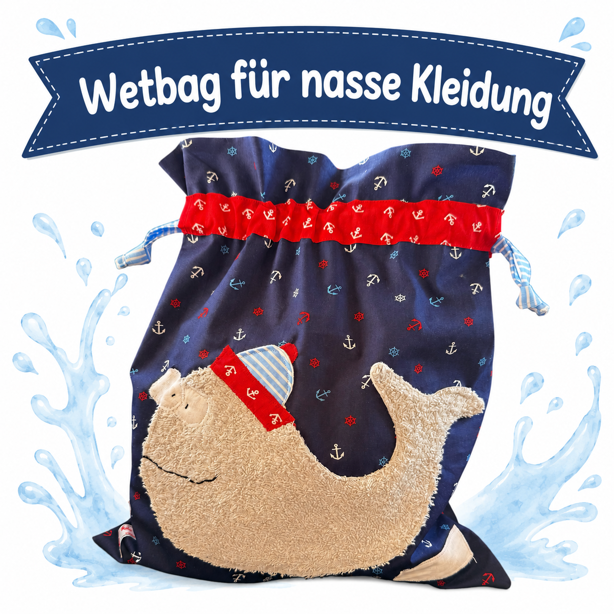 Wetbagset Wal & Tintenfisch | KitaSet mit Wetbag & Garderobenbeutel | personalisierbar