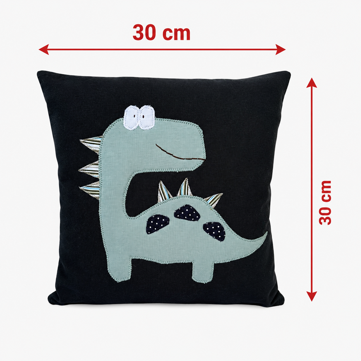 Reisekissen für Jungs Dino – Handgenähtes Dinokissen 30x30 cm | Sinnvolles Geschenk für 2-jährige Jungen