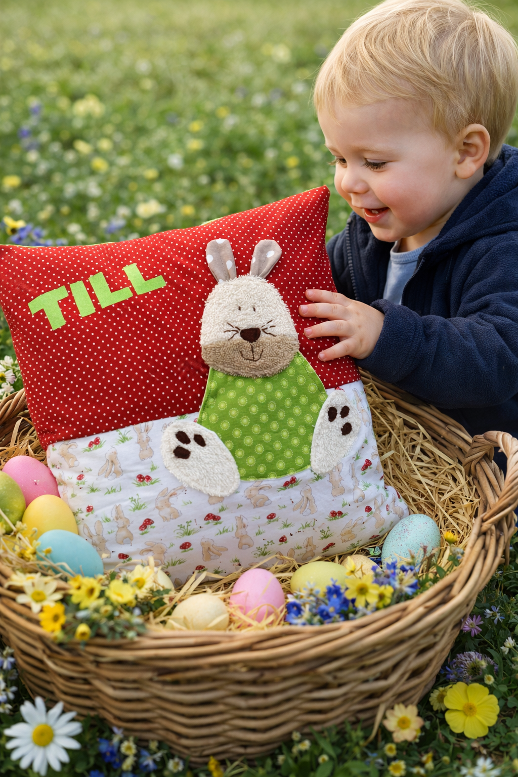 Kissen Hase personalisiert | Kinderkissen mit Namen zur Geburt