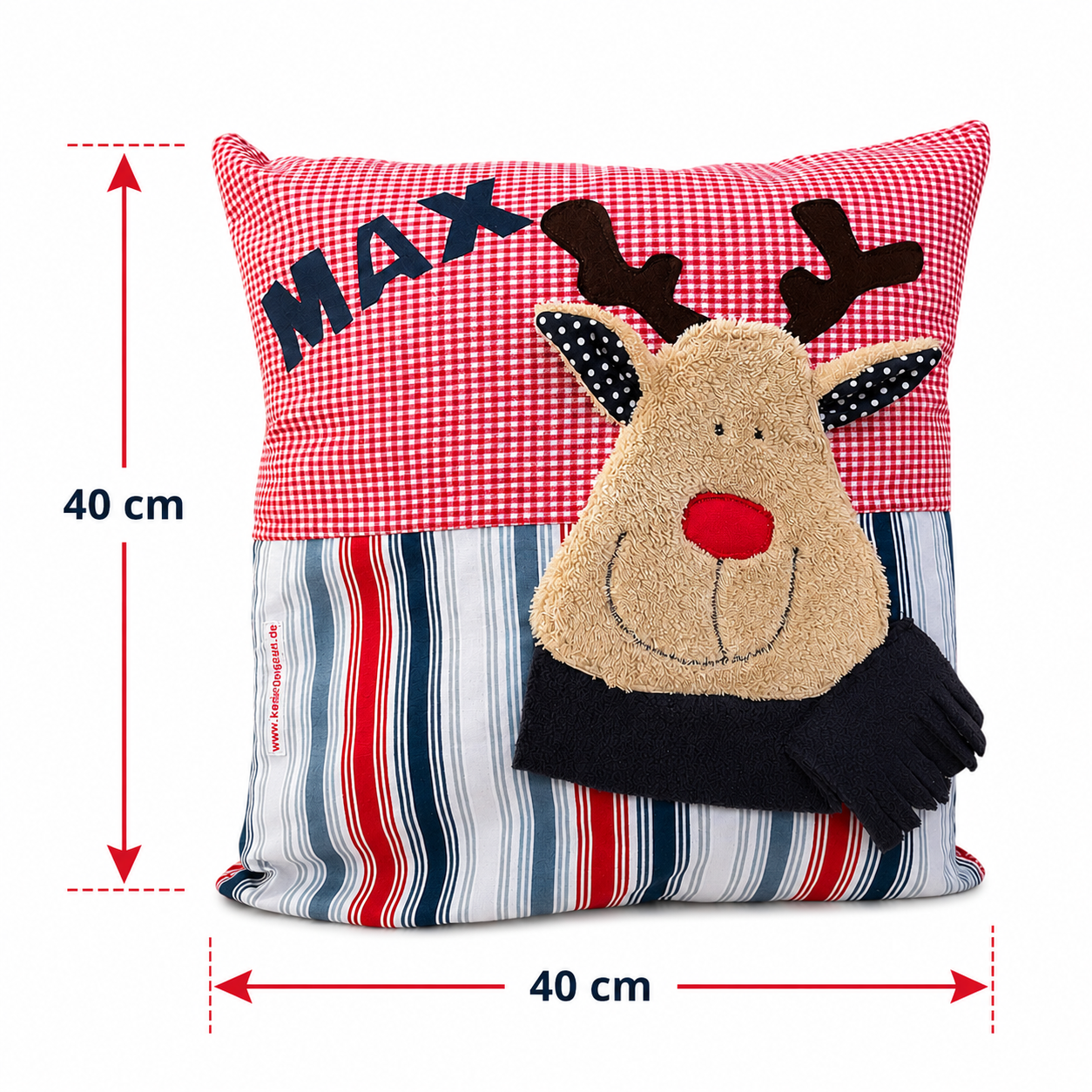 Personalisiertes Kissen Elch – Weihnachtskissen für Kinder