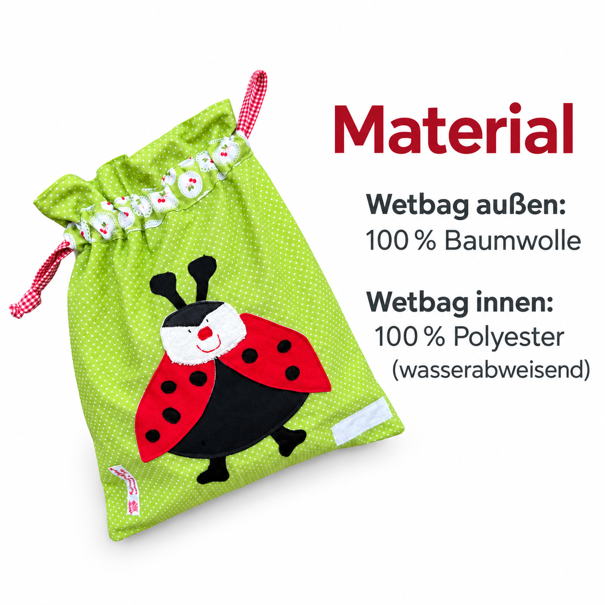 Personalisierter Wetbag Marienkäfer – Geschenk zum 1. Geburtstag