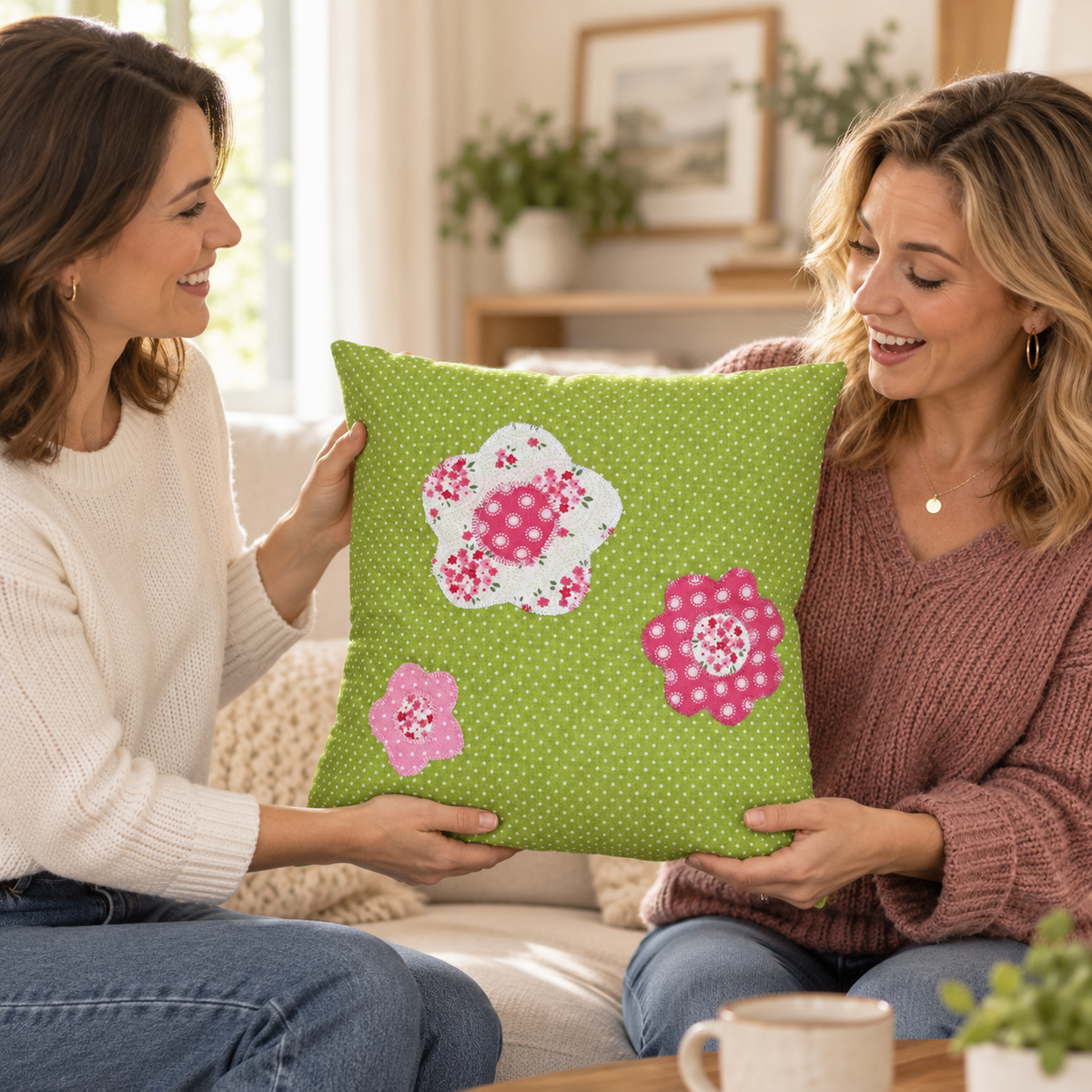 Kissen mit Blumen – Geschenk für die Freundin