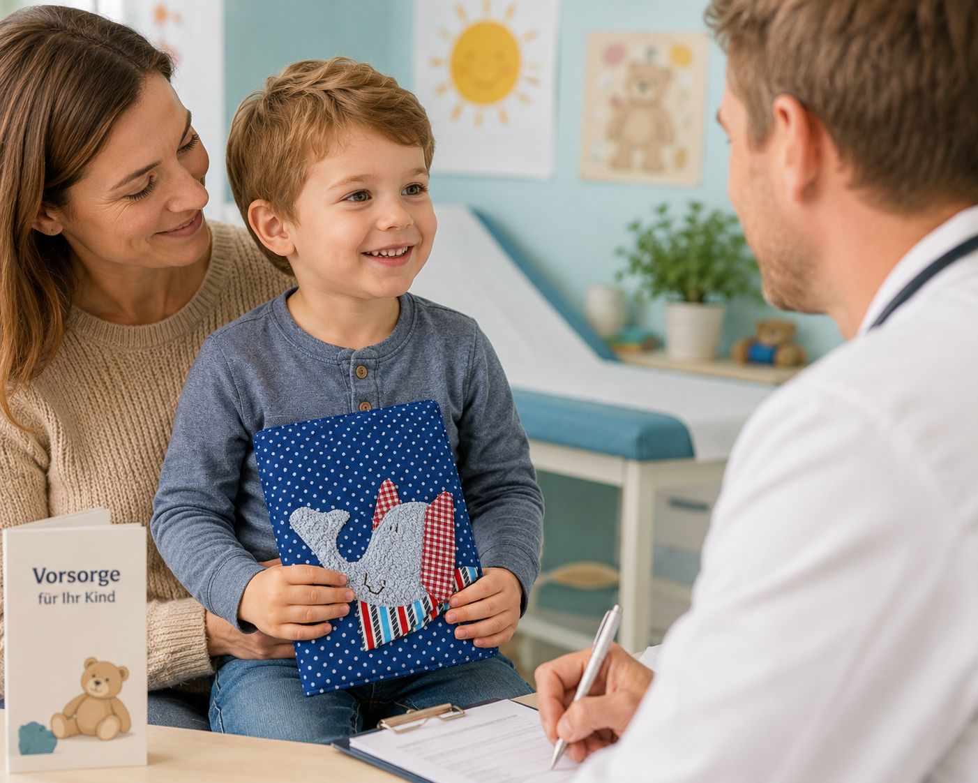 U-Heft Hülle Elefant royalblau | Personalisiertes Babygeschenk Junge