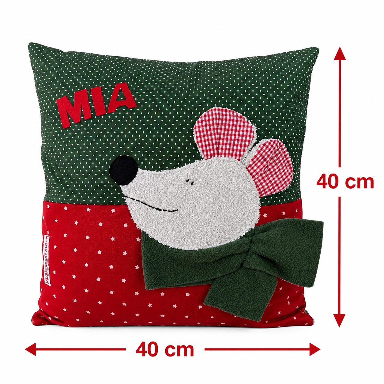 Kuschelkissen Maus personalisiert | Weihnachtsgeschenk für Kinder 40x40 cm