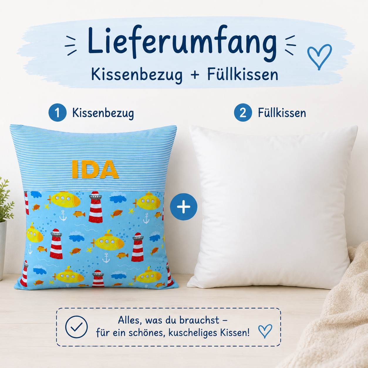 Kissen mit Namen Leuchtturm