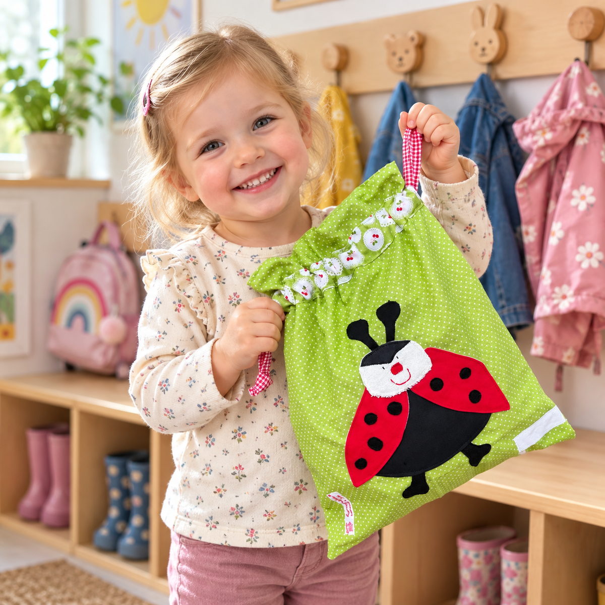 Personalisierter Wetbag Marienkäfer – Geschenk zum 1. Geburtstag