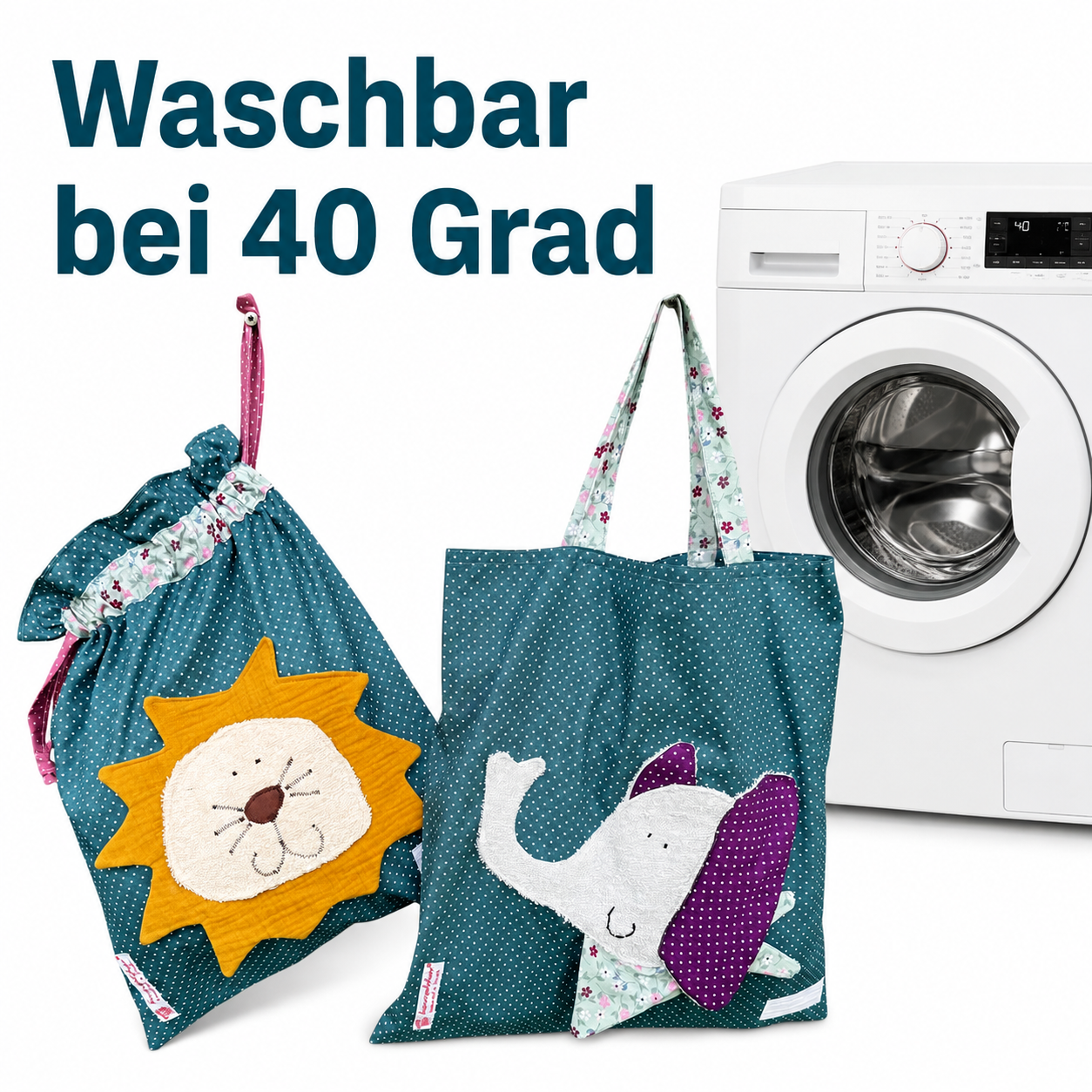 Wetbagset Löwe & Elefant – praktisches Kitaset für Wechselkleidung & nasse Wäsche